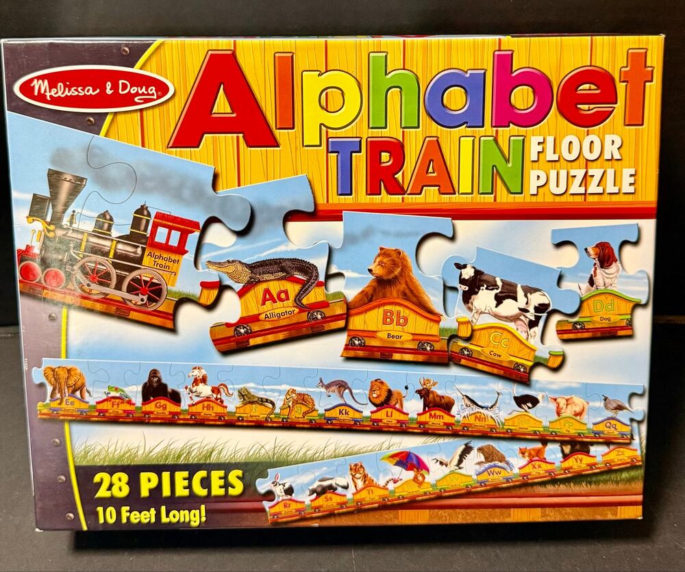 Melissa & Doug Alphabet Train Floor Puzzle, a 28-piece, 10ft long